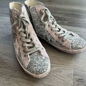 Golden Goose Francy Silver Glitter Sneakers